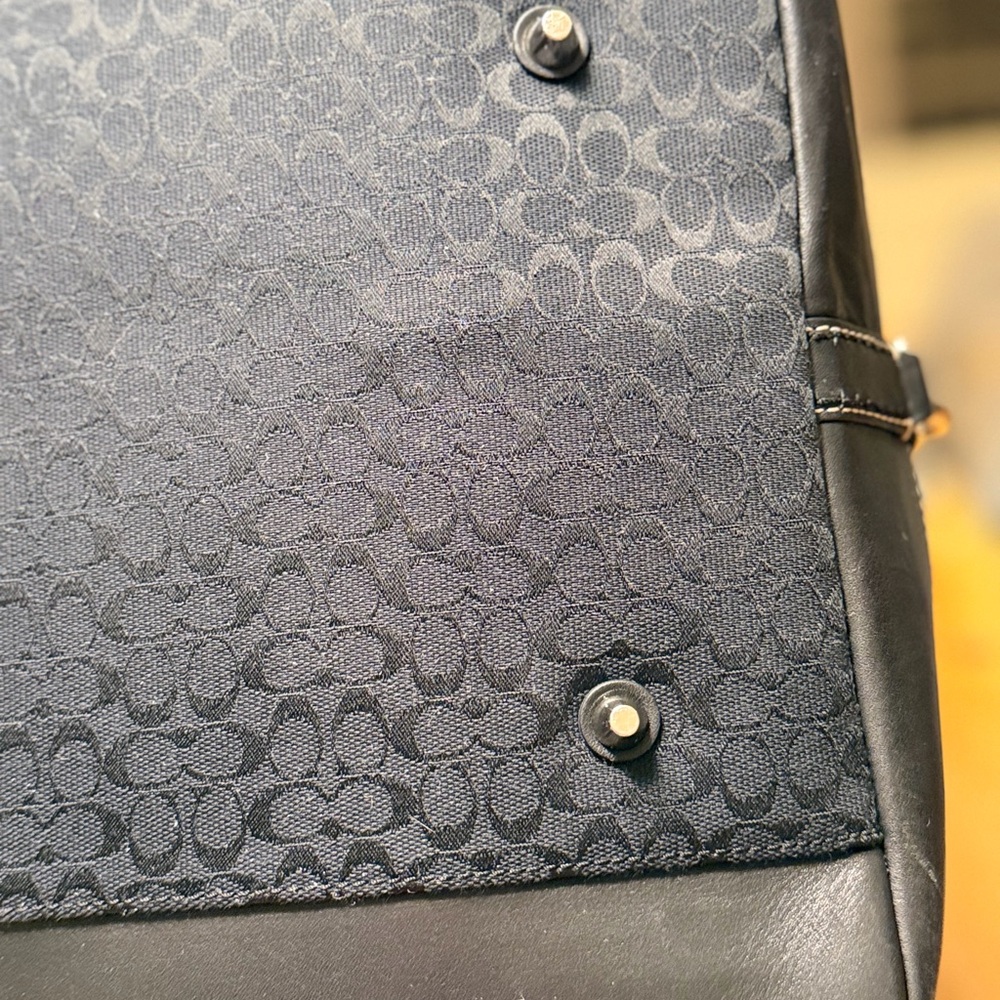 Coach Black Signature Canvas Travel Duffel Bag - Picture 10 of 15